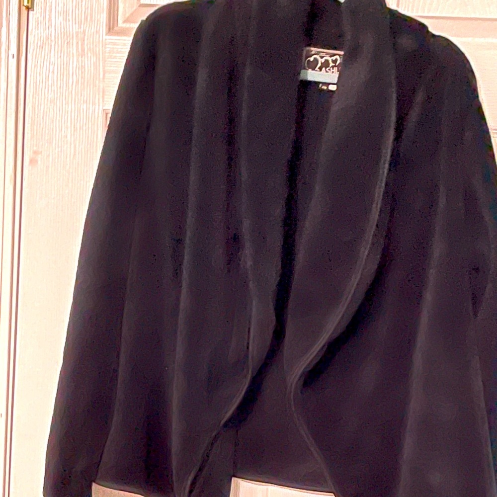Black soft jacket no zipper or buttons
